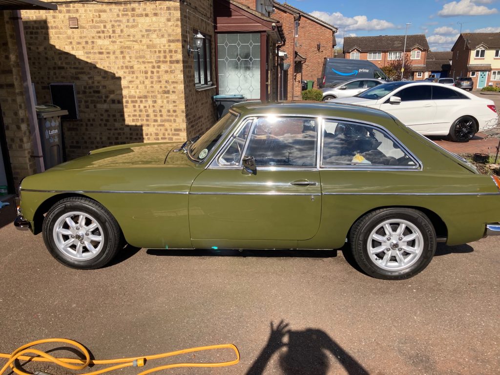 MGOC Luton and Dunstable Tundra green MGB GT